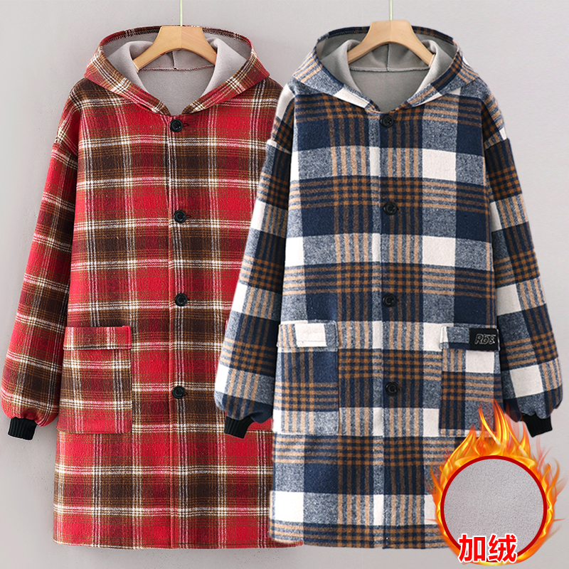 罩衣女新款秋冬加绒加厚围裙家用厨房成人护衣工作服男款保暖特厚