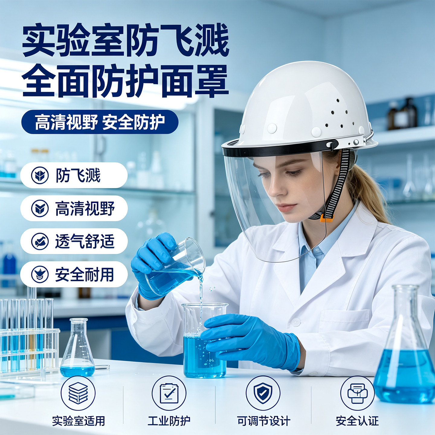 实验室面罩防护耐酸碱面屏全脸