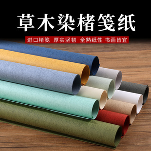 进口熟宣褚笺纸彩色纸工笔没骨绘画书法小楷创意空白宣纸挥洒宣纸楮笺纸全熟国画工笔画书法创作硬笔书法