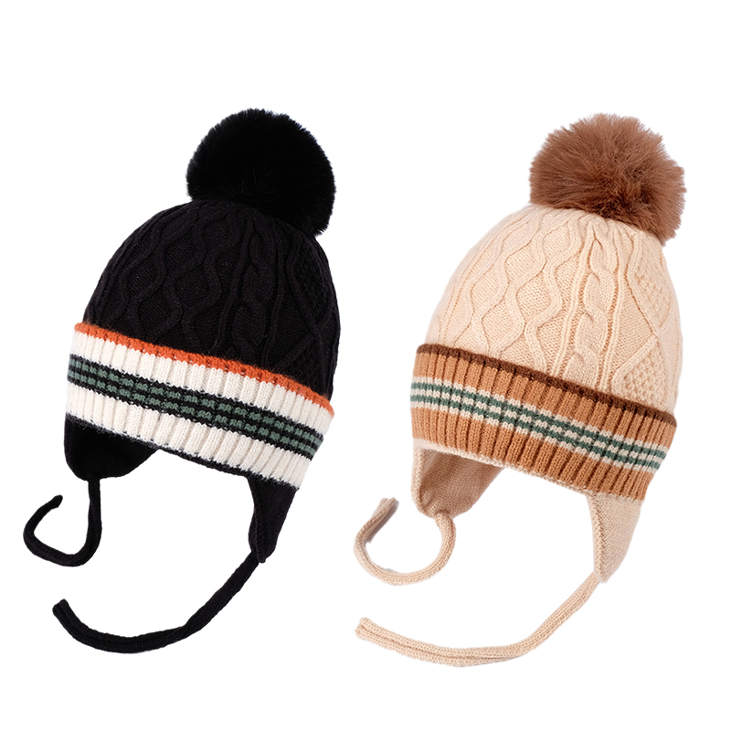 快乐校园冬季护耳帽中大童毛线帽