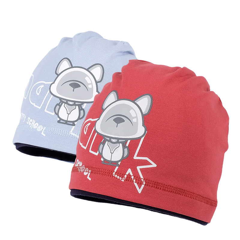 儿童针织帽春秋薄款套头帽男女宝宝帽子卡通堆堆帽韩小孩包头帽子