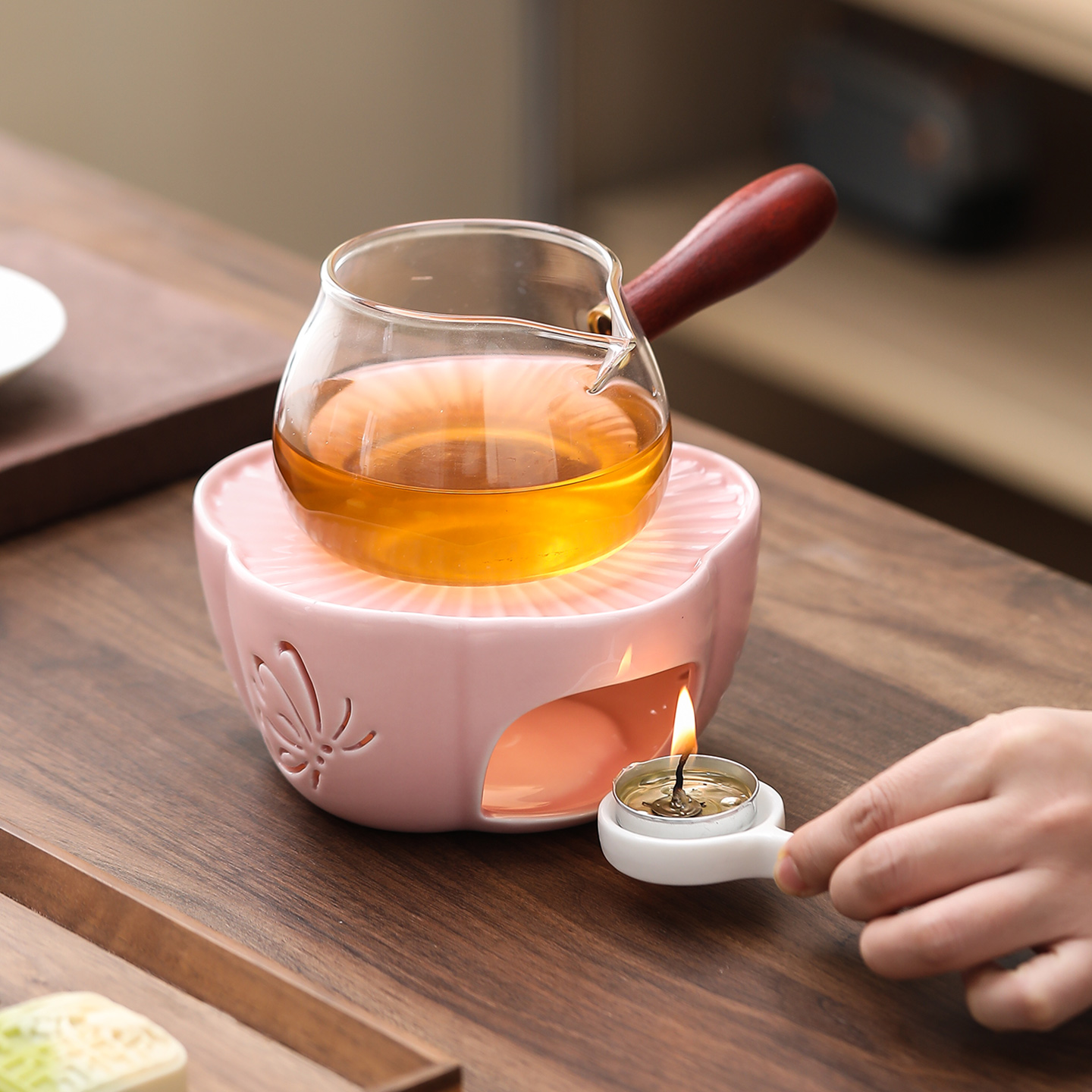 创意陶瓷温茶器公道杯蜡烛加热