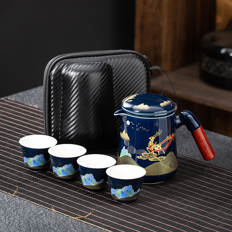 便携旅行功夫茶具套装车载户外喝茶快客杯一壶四杯随身泡茶壶小套,餐饮具,旅行茶具,淘宝优惠券,粉丝福利购,淘宝优惠卷