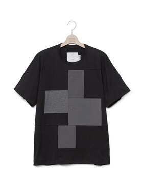 四折 日本设计师品牌FUMITO GANRYU 24春夏 补丁拼接短袖T恤