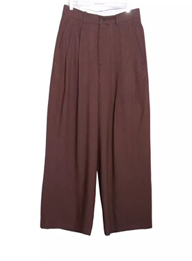 四折 FASICART 以色列设计师品牌 HED MAYNER 栗棕色双折阔腿西裤