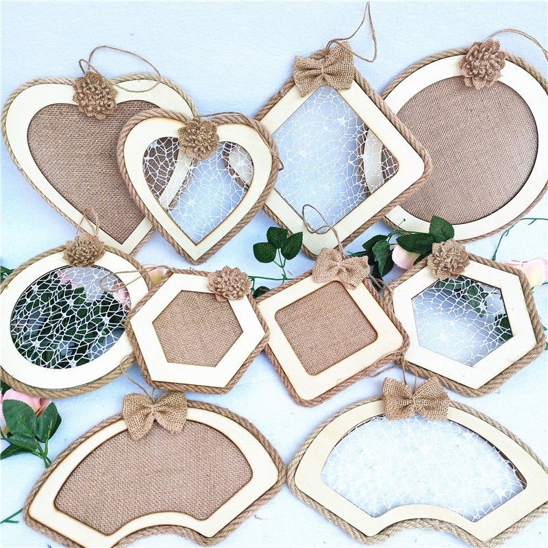 幼儿园环创装饰材料 diy手工麻绳木质吊饰挂饰复古麻布墙壁饰挂件