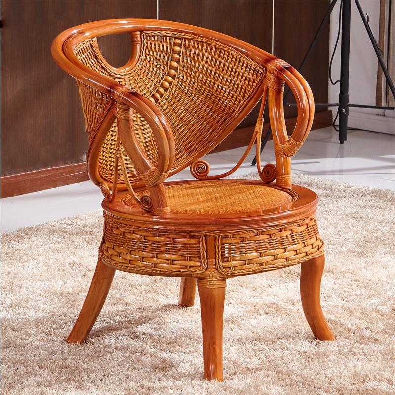 藤椅茶几三件套组合真藤椅子阳台休闲椅户外庭院家用老人靠背腾椅