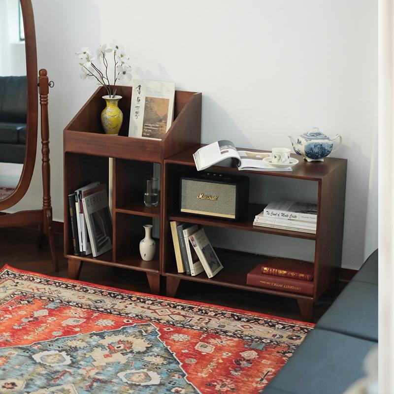 闻森全实木榫卯展示柜开放式书架