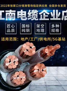 国标纯铜芯YJV2 3 4 5芯10 16 25 35平方室外工程电缆线 江南电缆
