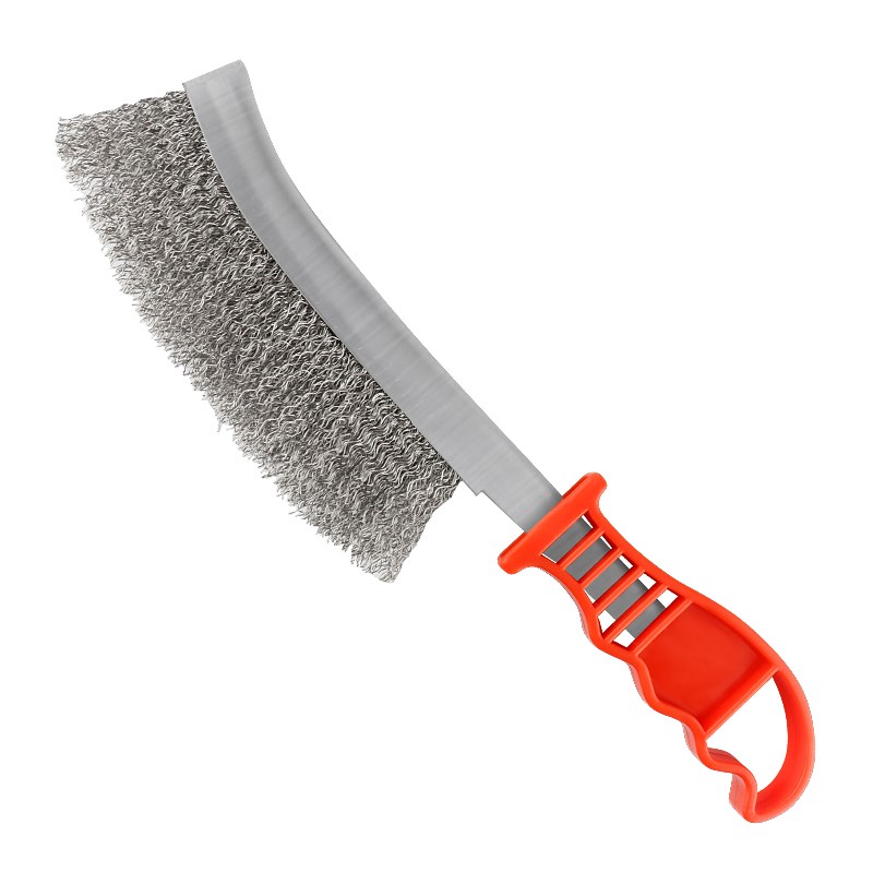 带柄钢丝刷不锈钢丝刷强力镀铜丝刷长柄刀刷除锈清洁工业用牙刷子