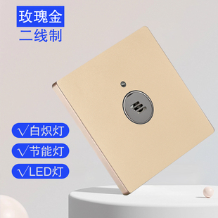 声光控开关楼道家用大功率100W声音控制面板86型延时感应器开关