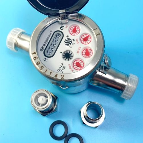 全不锈钢国标滴水计量水表旋翼式带止回阀家用数字冷水表4分/6分
