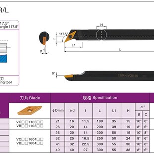 内孔 数控刀杆 S16Q/S20R-SVQBR11 S25S/S32T-SVQBR16 SVQBL16