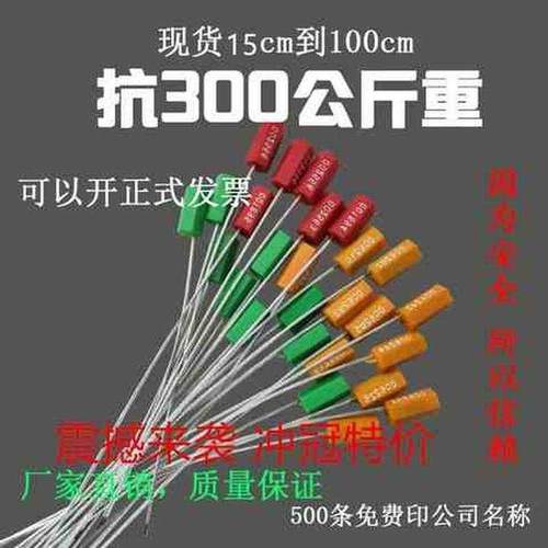 一次性铅封钢丝塑料封条电水表集装箱物流抽紧式封签不锈钢扎带