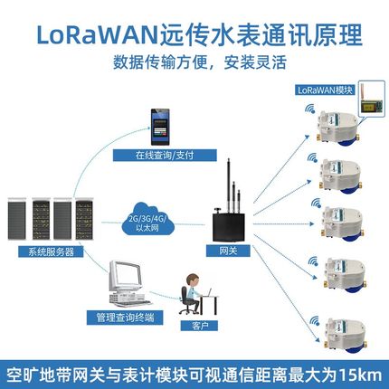 智能水表LoRaWAN无线远传阀控表小区出租房公寓家用自来水水表
