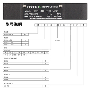 HG0 01R HG2 125 VPC内啮合液压伺服油泵双联 海特克齿轮泵HG1