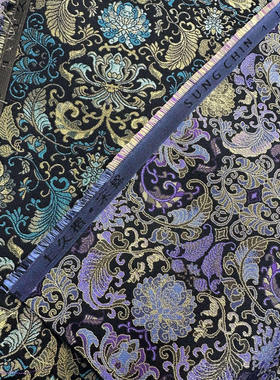 上久楷蕉叶莲绿色粉色紫色纯丝名家宋锦做小手工DIY手机壳包包