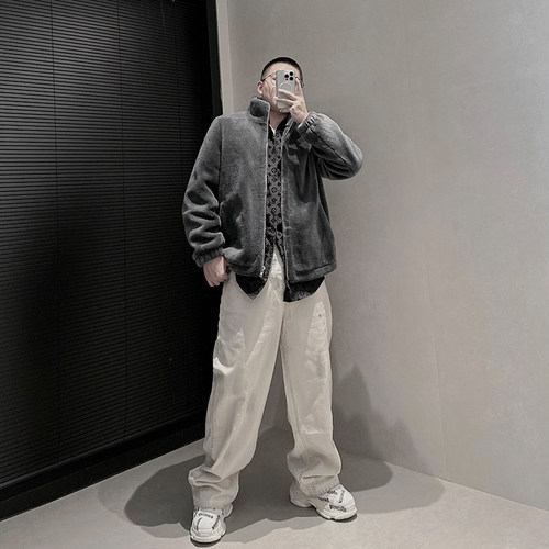 寸头皮草原创设计高级感立领轻奢