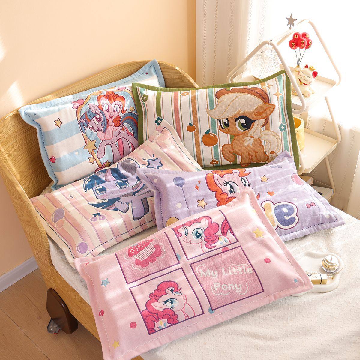 小马宝莉纯棉纱布儿童枕套全棉