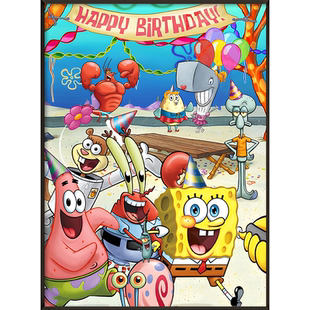 海绵宝宝电表箱遮丑神器装饰画竖款免打孔卡通餐厅开关配电箱挂画