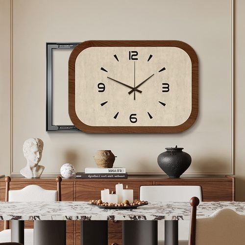 中古风电表箱装饰画带时钟