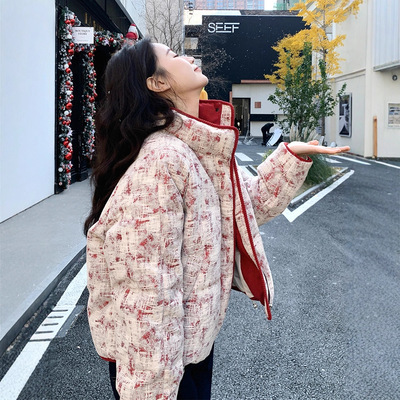 短款立领羽绒棉服外套女