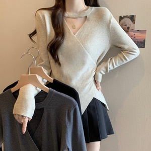 秋冬设计感小众内搭毛衣女2024新款大码女装超仙洋气显瘦针织衫潮