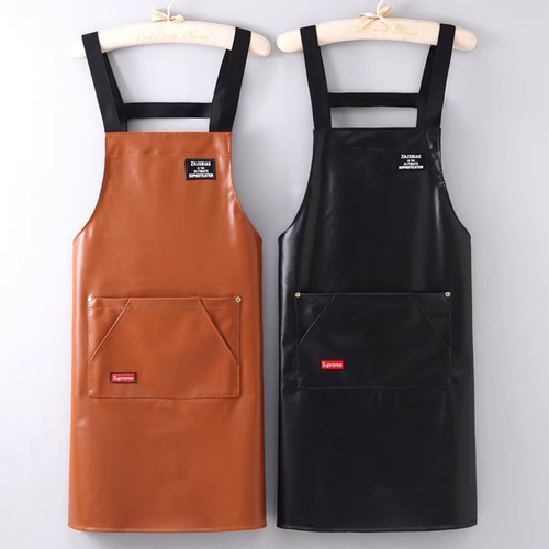 简约时尚PU软皮防水防油污围裙