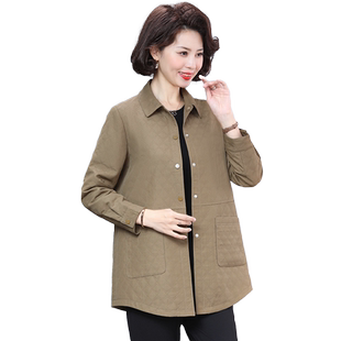 50岁妈妈早春秋季洋气风衣外套2026新款时尚气质上衣中老年人女装