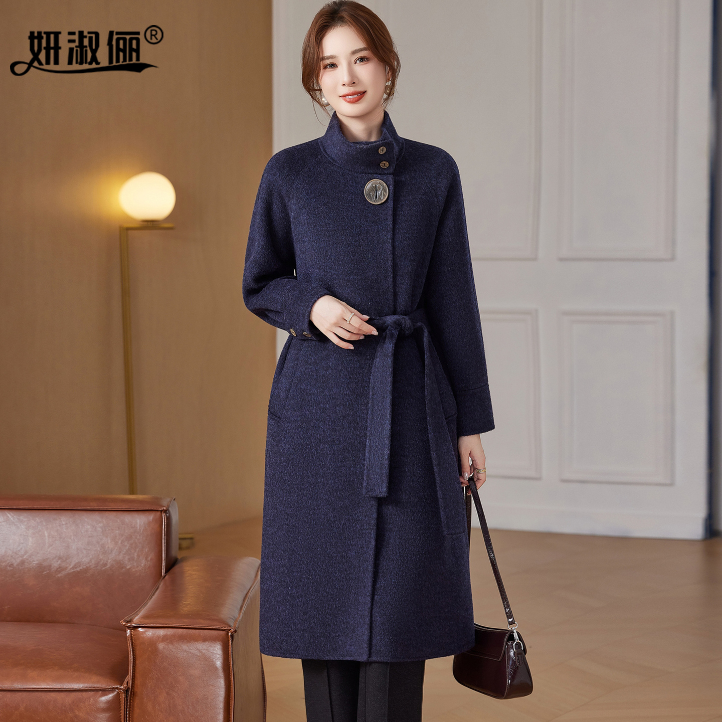 妈妈秋冬装双面呢大衣长款品牌2025阔太太毛呢中老年女装羊绒外套