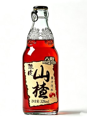 八街煮陈皮山楂玻璃瓶果汁汽水