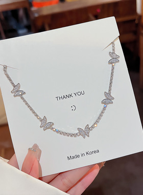 时尚精致甜酷风蝴蝶锁骨链女高级感气质轻奢小众设计项链饰品女