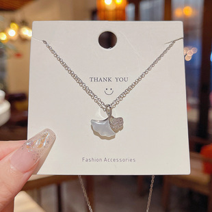 三生有幸银杏叶贝母项链女轻奢百搭吊坠小众高级感锁骨链源头工厂