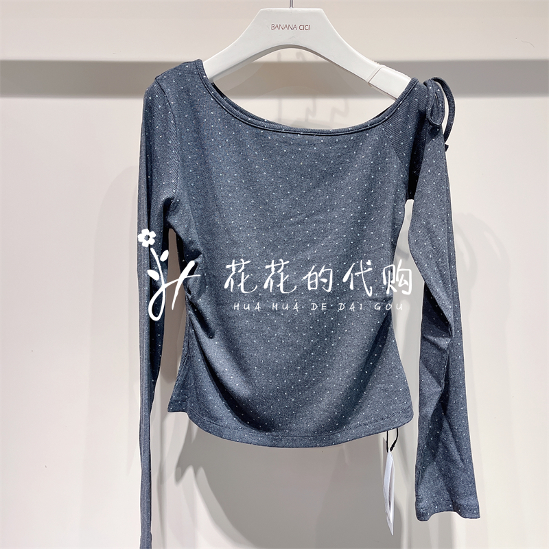 B2F3Z001Bananababy2025秋专柜正品香蕉宝贝蝴蝶结抽褶针织衫339