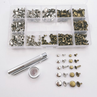 200套5个尺寸单面铆钉2色撞钉子母钉皮革配件 跨境货源 金属帽钉