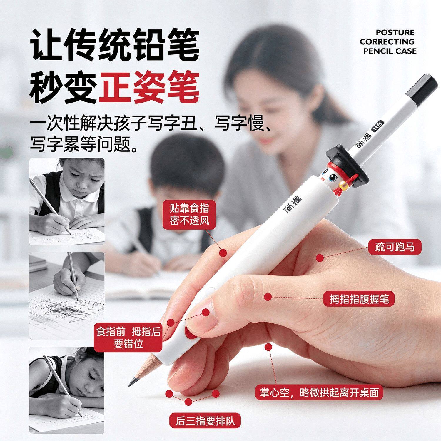 简握pencil grip儿童正姿握笔器posture trainer小学生幼儿园铅笔