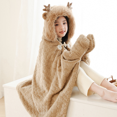 方沁千潮冬天可爱小鹿午睡披肩毯