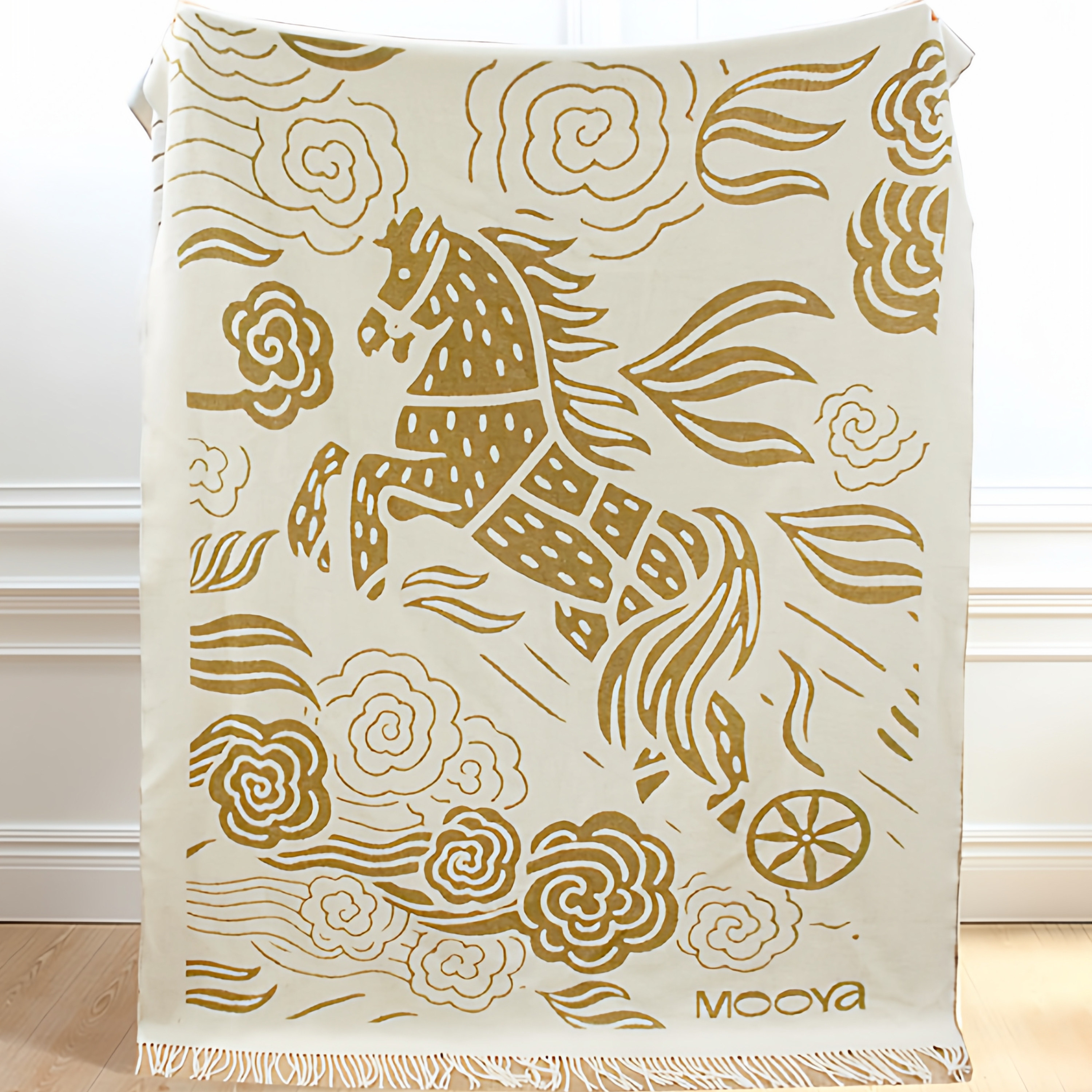 目野「瑞驰」法式羊毛毯高级马年沙发毯盖毯冬季加厚搭毯礼盒包装