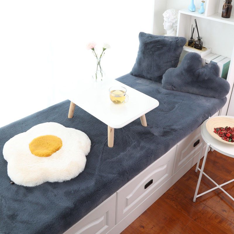 短毛绒飘窗垫阳台垫主卧客厅沙发窗台坐垫加厚防滑榻榻米全屋定制