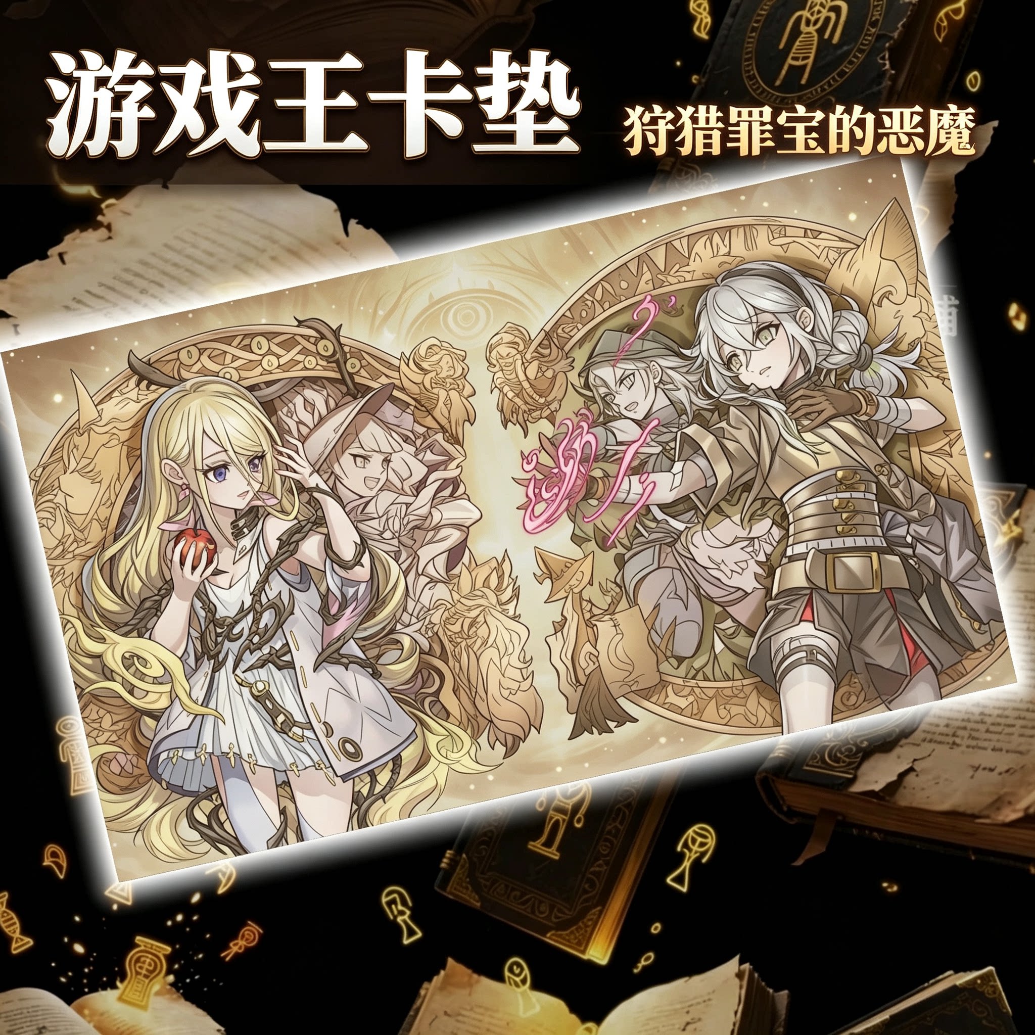 游戏王卡垫罪宝的狩猎恶魔白森林阿斯忒瑞亚&莉泽特ygo playmat