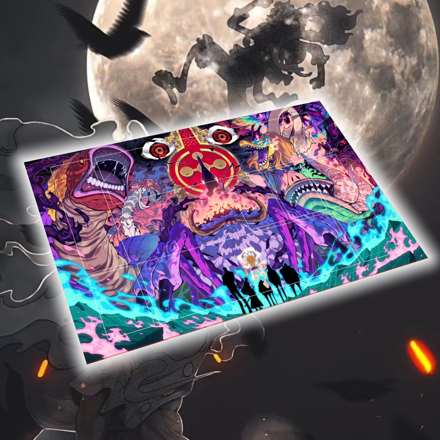 海贼王卡垫航海王opcg playmat路飞尼卡牌垫单人垫橡胶材质