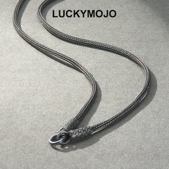 99纯银项链男款潮流土耳其手工编织素链轻奢高级感锁骨链无吊坠