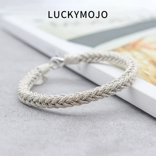 土耳其编织纯银手链男女情侣手绳
