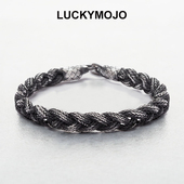 土耳其编织手绳男生足银手链高级感情侣款 霸气复古首饰送男友礼物