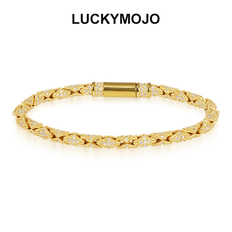 LUCKYMOJOs925纯银复古做旧蛇骨手链男女款蛇皮手镯情侣镂空手环