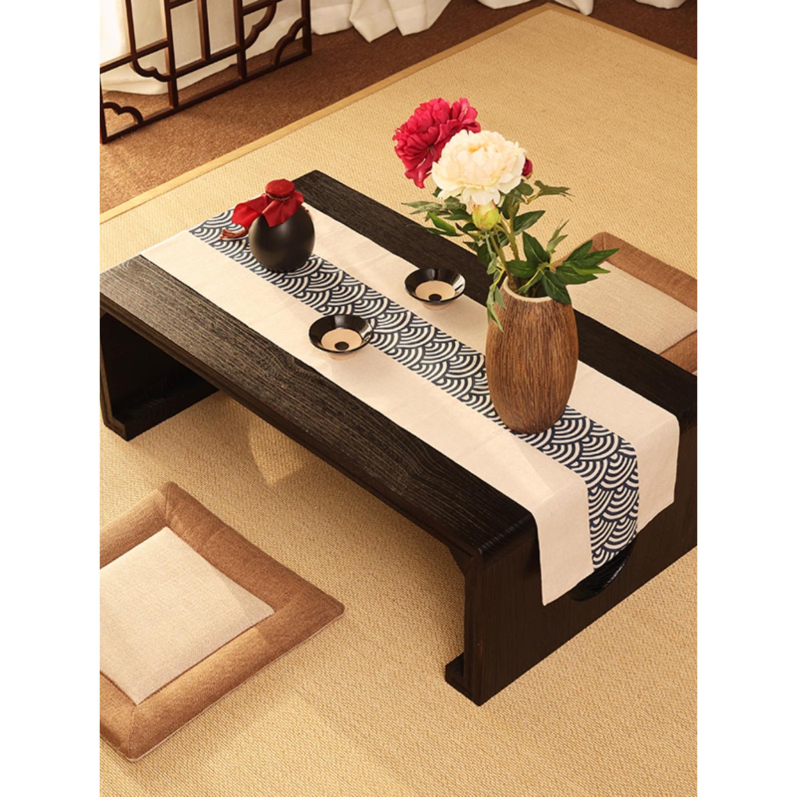 飘窗小桌子实木榻榻米茶几飘窗茶几日式矮桌抄经桌博古国学桌窗台