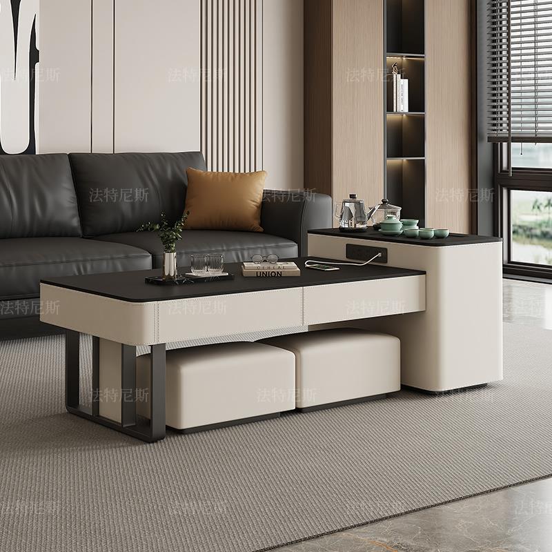 极简茶几泡茶一体烧水壶全自动嵌入式客厅岩板多功能家用功夫茶几