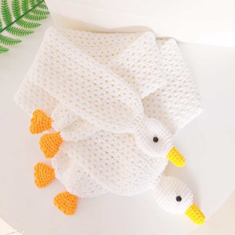 小鸭子围巾手工diy编织自制简单易学新手做毛线材料包送情侣礼物