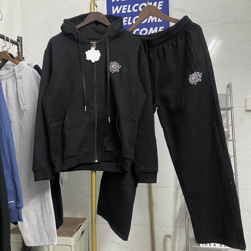 卫衣套装美式街头太阳卷拉链帽衫