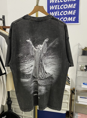 FOG联名UNION字母人物印花tee Complexcon展会限定做旧短袖T恤男